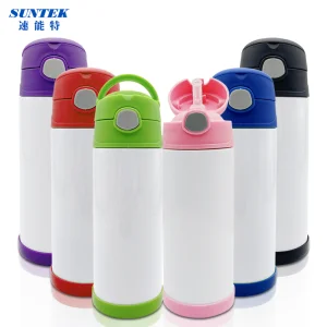 Fast Shipping 350ml 12oz Smart Sublimation Tumbler Kids Insulated Vacuum Water Bottle with Straw and Flip Lid