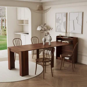 Stylish Extendable Wooden Dining Table for Home-Custom Length and Design Options