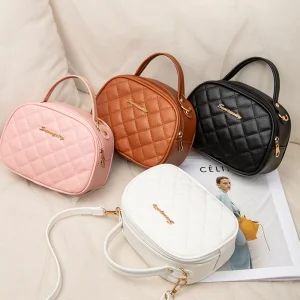 Dropshipping New Arrival Fashion Casual Quilted Style Quilted Shell Bag Embroidered Shoulder Crossbody Satchel Bag