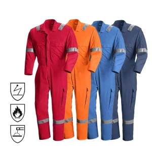 Custom Fireproof Cotton Mining Oil Gas Hi Vis Reflective Safety Twill Overall Worker Work Workwear Flame Retardant FR Coveralls