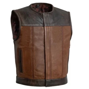 New Men's Waterproof Windproof Breathable Printed Leather Vest Sleeveless Wholesale Rate Price-Customizable Logo High Quality