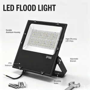 Stadium Street Area Lighting Fixture LED Parking Lot Flood Light