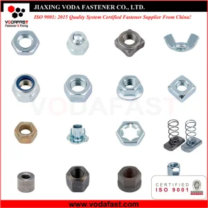 Porca de Aço Carbono / Porca de Aço Inoxidável / Porca de Parafuso / Porcas Hexagonais / Porcas de Flange / Porcas de Solda / Porcas com Inserto de Nylon / Porcas de Tampa / Porcas de Asa / Porcas de Canal / Porcas de Acoplamento