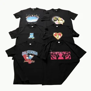260-Gram Camiseta Estilo Americano em Algodão Puro Estampada Fashion e Moderna Confortável de Usar Atacado e Personalizada