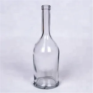 Thick Sole Big Belly Long Neck Tall Round Glass Liquor Bottle