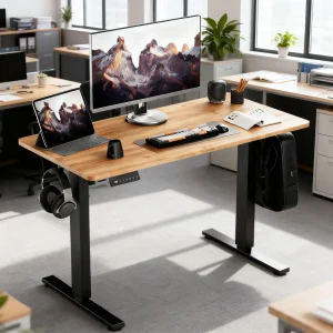 Ergonomic Electric Sit-Stand Desk For Home Office Study Modern Design Motorized Height Adjustment Convertible Table De Bureau