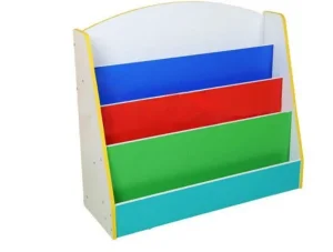 Kindergarten School Classroom Furniture Wooden Frame Colorful Kids Bookcase