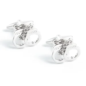 Wholesale Novelty Design Unique Good Quality Men Silver Plated Handcuffs Copper Cufflinks For Men Shirt CL0271