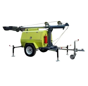 5m/7m/9m Veículo de Iluminação com Elevador Elétrico Manual 2kw/4kw /6kw Gerador a Diesel com 1000W*4 Haleto de Ouro Light/400W*4LED Luz