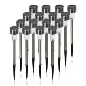 Lâmpada de Pátio Externa à Prova d'Água Globo Solar Lâmpadas Retas de Jardim LED em Aço Inoxidável Luzes de Paisagem para Gramado