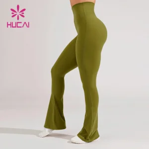 Customized Logo Private label Plus Size Women Sports Flared Leggings