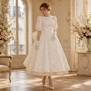 Vestido de novia personalizado directamente del fabricante para mujeres con espalda de encaje para pedidos de boutique nupcial