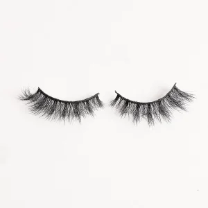 3D رموش مقلدة من الفرو، رموش حرير، رموش صناعية مع علبة مخصصة، شريط قطن أسود
