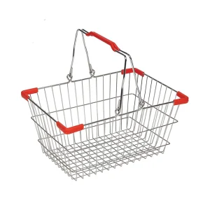 YIWU HOTTRE Supermarket Shopping Basket Handle Basket with Chrome Wire Basket