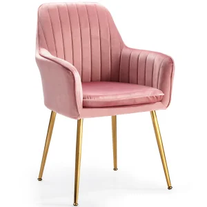 Modern Velvet Dining Chairs with Armrests