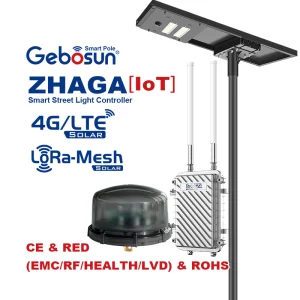 ZHAGA IOT Lora-Mesh Solution Smart Street Light IP65 SSLS Platform Wireless Control Solar Smart Street Lighting System