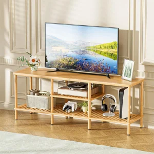 Modern Adjustable Bamboo TV Stand