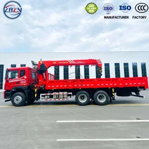Dongfeng 6X4 12 Ton Heavy-Duty Cargo Truck with Crane Hydraulic Stiff Knuckle Boom Crane for Sale