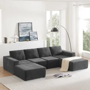 Modern Living Room Furniture 3 Seater Fabric Compressed Sofa Set Minimalist Style