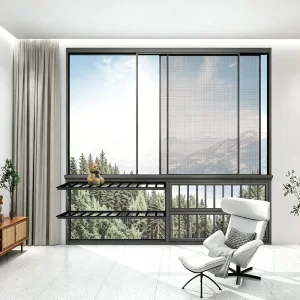 Diseño combinado de múltiples particiones, área deslizante fija separada, ventana de balcón de gran apertura