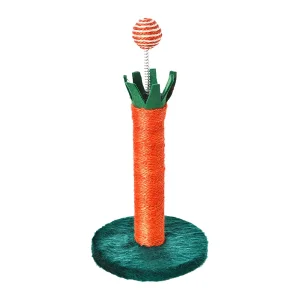 Árvore de Gato Personalizada 360 Rotação de Grau Base Estável Forma de Cenoura Poste de Arranhar de Sisal Pequeno para Gato