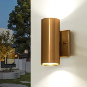 Gold Wall Light Outdoor IP44 Wholesale Marine Grade Brass Exterior Sconces Corrosion-Resistant Commercial Outdoor Lighting