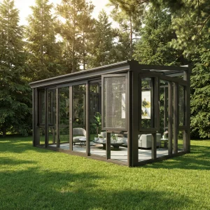 Luxury Custom Modern Villa Aluminum Alloy Frame Triple Pane Glass Eco-Friendly Noise Reduction House Outdoor Sunroom