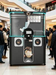 Robot Arm Automatic Coffee Vending Machine Touch Screen Unmanned Barista Coffee Robot for Commercial Retail