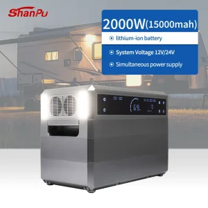 مولد الطاقة الشمسية المحمول ببطارية ليثيوم من شانبو 2000W لـ 110V/220V