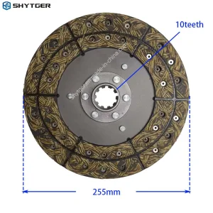 10 Teeth 255mm Diameter Clutch Disc Spare Parts Forklift Accessories Clutch Plate