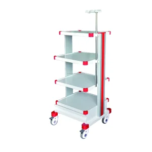 Mobile Ergonomic Design Metal Multilayer Medical Endoscopy Trolley