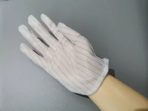 Cleanroom Antistatic Carbon Stripe Woven ESD Glove for Industrial Labor Protection