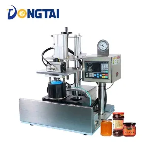 Semi-Automatic Desktop Pneumatic Glass Bottle Capper Jar Screw Vacuum Capping Machine