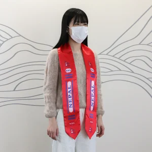 Sublimation Printed Graduation Stole Custom Logo on Lightweight Satin Fabric