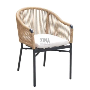 Rope Woven Outdoor Furniture Unique Garden Elegant Aluminum Waterproof Restaurant Chair