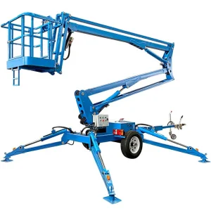 8-24m Towable Articulated Boom Lift, Hydraulic Mobile Cherry Picker for Aerial Work
