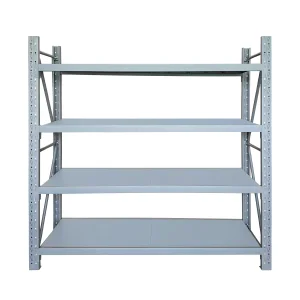 Heavy Duty Durable 4 Layer Multi-Level Steel Adjustable Shelf Height Corrosion Protection Long Span Powder Coated Snap-In Racks