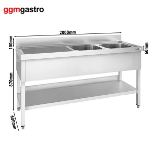 Fregadero de cocina moderno de acero inoxidable, fregadero de estación de trabajo con grifo de cascada Stk206br2
