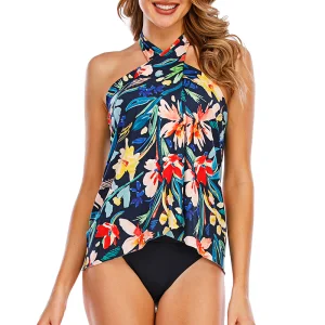 Plus Size Swimsuit Women Bikini Tankini High Waist Bottom