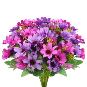 Artificial Wildflowers Fake Daisy Silk Faux Flowers with Stems Arrangements