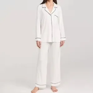 Cotton Luxury Pyjamas Family Woman 2 Piece Outfit Set Bamboo Long Sleepwear Pjs Pajamas Pijamas Mujer for Women