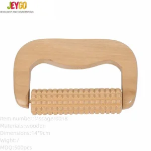 Masajeador de mano portátil de madera de haya