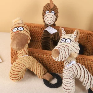 Luxury Soft Pet Plush Toy Durable Dog Teeth Grinding Chew Toy Funny Sound Customized Pet Squeaky Toy