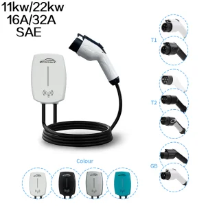 11/22kw 16/32A SAE Type 1 EV Car Charging Station Wallbox Charger