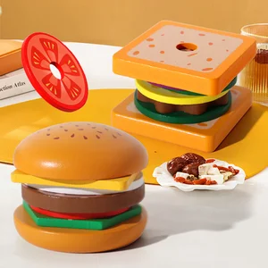 Wooden Hamburger Stacking