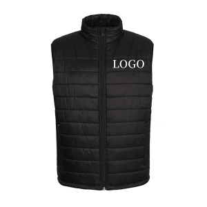 Custom Men's Winter High Quality 100% Nylon Insulated Warm Stand Collar Zipper Outerwear Sports Workwear Quilted Padded Down Mens Puffer Vest