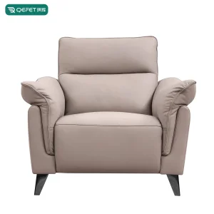 Poltrona Recliner de Couro Cinza Moderno para Conforto Máximo