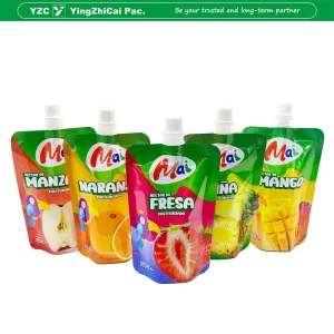 Yzc Wholesale Customized Baby Food Fruit Juice Liquid Cosmetic Drink Beverage Wine Retort Plastic Packaging Aluminum Foil Stand up Spout Pouch