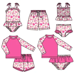 Girls' Swimwear Set Ruffled Top