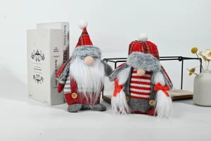 Wholesale Plaid & Striped Christmas Gnome Pair - Cozy Festive Plush Decor for Home Supplier, Factories